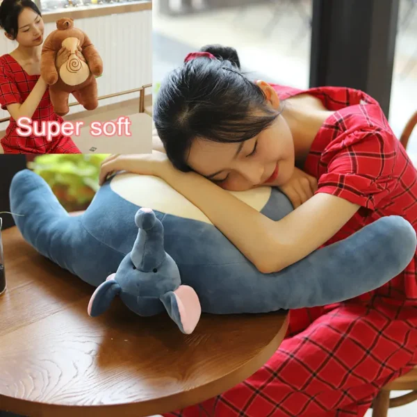 Tiny Head Teddy bear Pillow Stuffed Small Head Big muscle Body Raccoon Frog Elephant Boyfriend Hug Pillow Chair Cushion birthday - Image 5