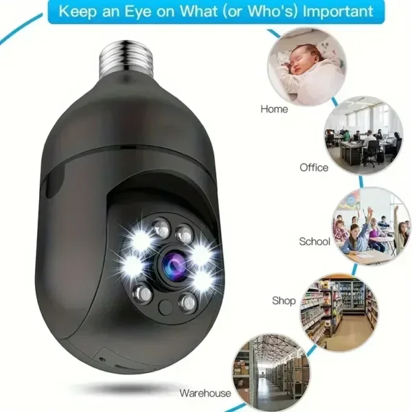 E27 Bulb Camera 4X Digital Zoom AI Human Motion Detect Full Color Night Vision Surveillance Camera APP Yiiot - Image 3