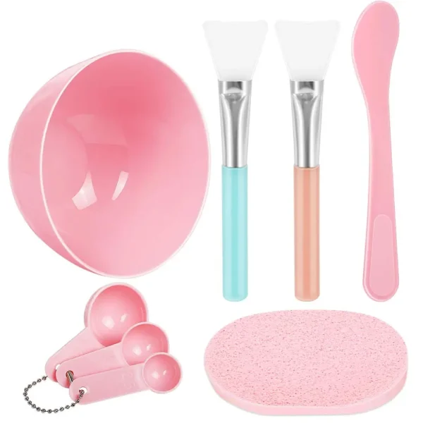 11pcs Pink Mask Bowl Set Facial Mask Full Set of Beauty Tools Mask Brush Bottles Skin Care Tool Kits - Image 5