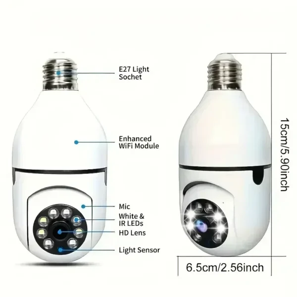 E27 Bulb Camera 4X Digital Zoom AI Human Motion Detect Full Color Night Vision Surveillance Camera APP Yiiot - Image 4