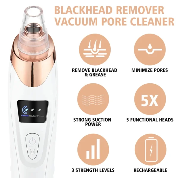 Electric Blackhead Remover Vacuum Cleaner Black Spots Removal Facial Deep Cleansing Pore Cleaner Machine Face Skin Care Tools - Image 2