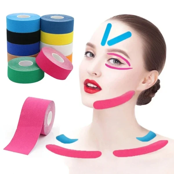 Kinesiology Tape for Face V Line Neck Eyes Lifting Tape Wrinkle Remover Sticker Facial Skin Care Tool Bandagem Elastica 2.5CM*5M - Image 2