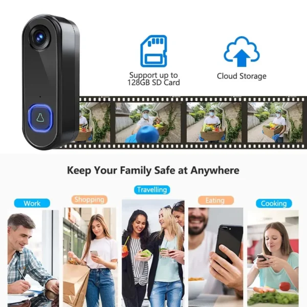 Cloud Storage Remote Access Reliable Doorbell With Face Recognition Security System Advanced Technology Video Doorbell Tuya Wifi - Image 5