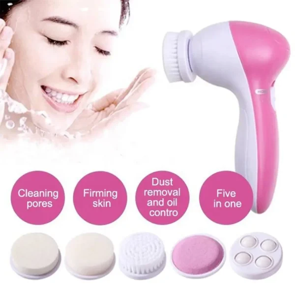 Electric Facial Cleaner 5 IN 1 Face Cleansing Brush Wash Machine Spa Skin Care Massager Blackhead Cleaning Facial Cleanser Tools - Image 2