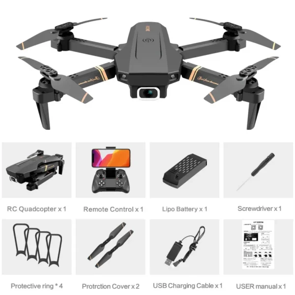 2024 V4 Drone 4K Professinal With 1080P Wide Angle HD Camera Foldable RC Helicopter WIFI FPV Height Hold Kids Gift Toys - Image 3