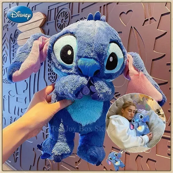 MINISO 2024 New Stitch Baby Breathing Bear Plush Soothing Kawaii Music Sleeping Companion Sound And Light Plush Toy Kids Gift - Image 3