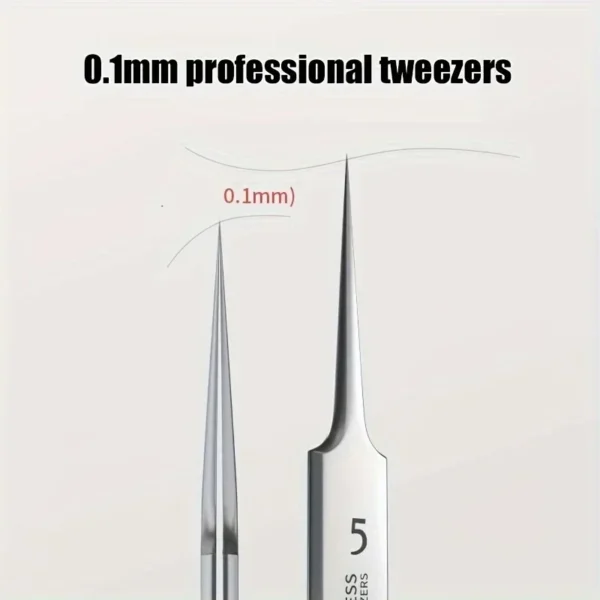 1 Pack Extra Fine No. 5 Cellular Acne Blackhead Tweezers - Facial Beauty Remove Acne Needle Tools for Skin Care - Image 3