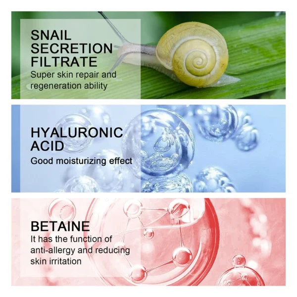 Hyaluronic Face Moisturizer Moisturizing snail Cream Anti-Wrinkle Aging Moisturizing Shrink Pores Whitening Smooth Skin Care - Image 4