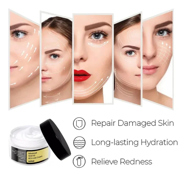 Hyaluronic Face Moisturizer Moisturizing snail Cream Anti-Wrinkle Aging Moisturizing Shrink Pores Whitening Smooth Skin Care - Image 5