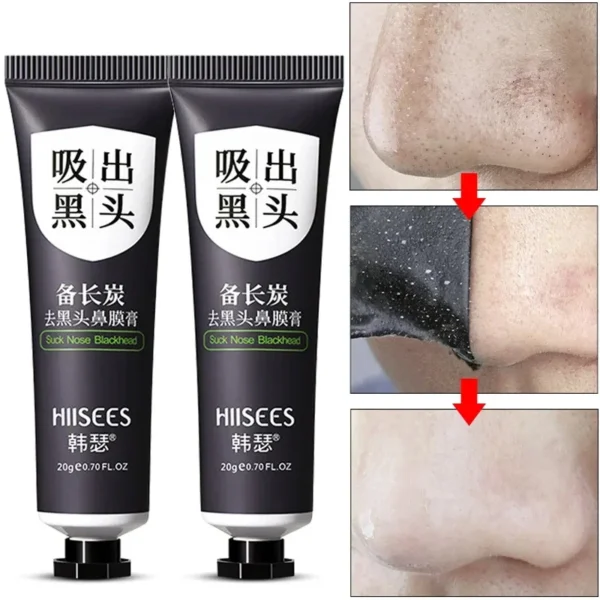 Blackhead Remover Mask Facial Shrink Pores Acne Black Head Removal Cream Nose Cleansing Black Peel Off Masks Gel Skin Care 20g - Image 2