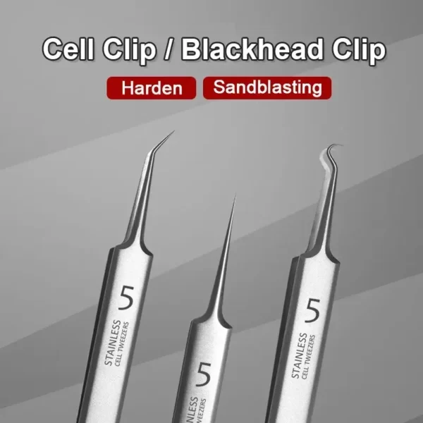 Ultra-fine Cell Pimples Blackhead Clip Tweezers Beauty Salon Remover Acne Needle Blackhead Deep Cleaner Clip Face Skin Care Tool - Image 2