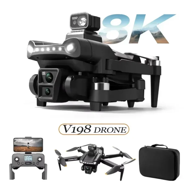 For Xiaomi V198GPS Drone ESC 8K Profesional Brushless Laser obstacle avoidance Aerial Optical Foldable Quadcopter Mini Dron New - Image 4