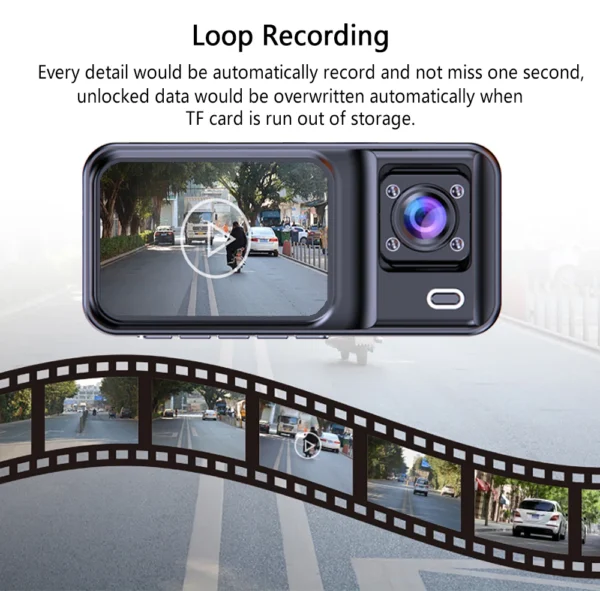 3 Channel Dash Cam for Cars Camera Black Box 1080P Video Recorder Rear View Camera for Vehicle Car DVR car accessories - Image 4