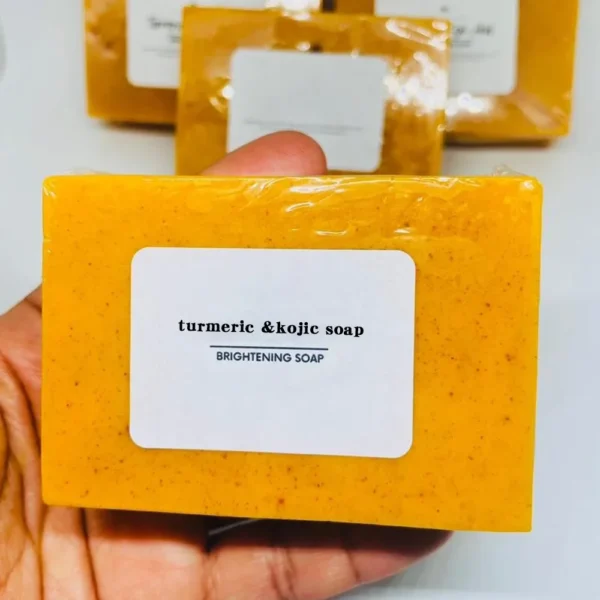 Turmeric Kojic Acid Glow Soap Dark Spot Acne Removal Even Skin Tone Mositen Smooth Skin Deep Cleansing Handmade Soap - Image 2